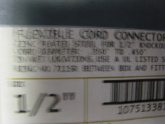 4 yes 4 Southwire 50A450 1/2″ Strain Relief Cord Connector Range 0.35″ to 0.45″