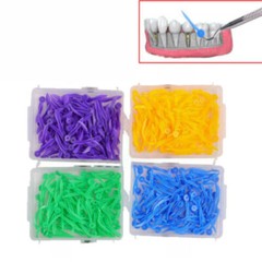 Pack of 100 Dental Plastic Wedges with Dental Holes 4 Colors XS/S/M/L
