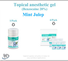 Dental Gingicaine Topical Gel Mint Julep, Bing Cherry, Banana, 1 oz Exp: 02/2029