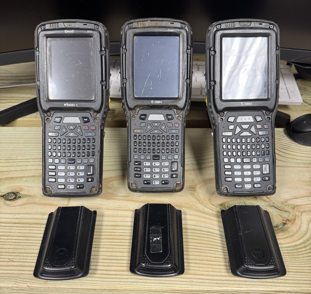 LOT OF 3 ZEBRA PSION OMNII XT15 BARCODE SCANNERS 7545MBW 3 BATTERY Tested