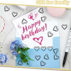 100 PCS Love Heart Shaped Paper Clips, Decorative Paper Clips, Heart Paper Cl…