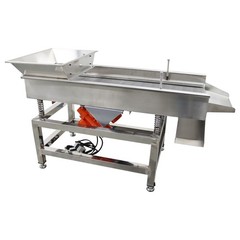110V Linear Vibrating Screen Stainless Steel 3mm Hole 3000RPM Dual Motor