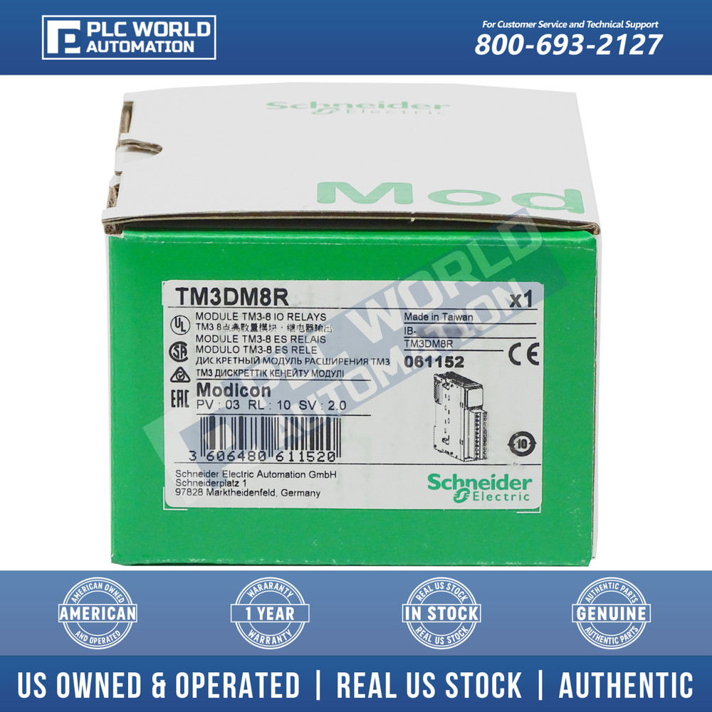 Schneider Electric TM3DM8R TM3-8 Discrete I/O Module, Screw Terminals, Brand New