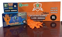 Emerald Orange Guard Max 8mil Orange Nitrile Gloves 1 case, 10 Boxes