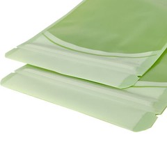 Clear Green Resealable Zip Poly Plastic Bag Pouch Hang Hole Option