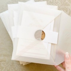 20 PCS 5×7 Inch A7 Plain Transparent Vellum Envelopes Wedding Invitations