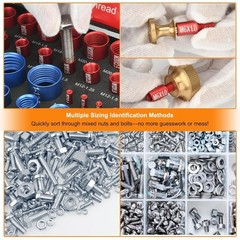 70 Pcs Nut & Bolt Thread Checker Set 37 SAE 33 Metric Gauge for Size Checking