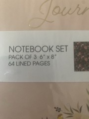 Journal NOTEBOOK – SET of 3 – 64 lined pages per Journals, Diary 8″H x 6″W