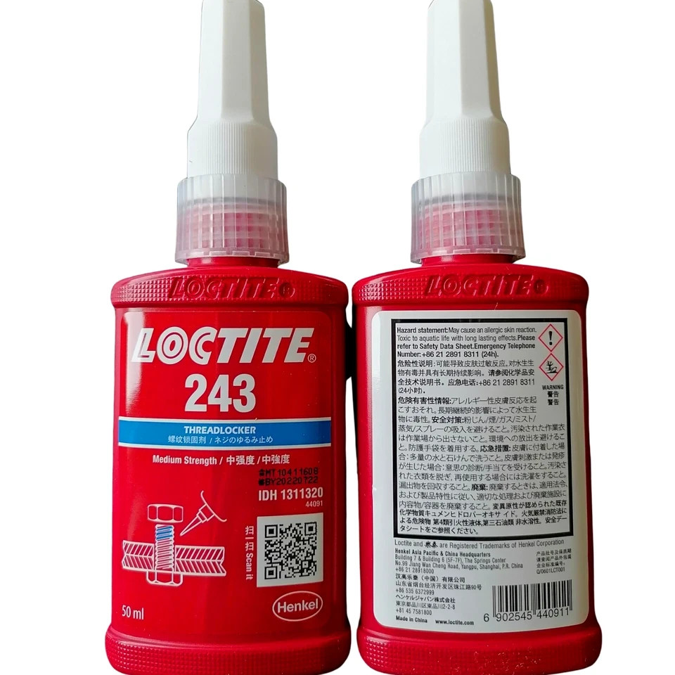 Loctite 243 Blue Threadlocker Medium Strength Adhesive for Metal Fasteners