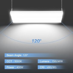 400W LED Linear High Bay Light Dimmable Warehouse Shop Gym Lighting 60000 Lumens