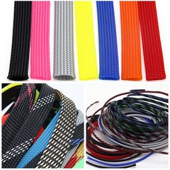 ALL SIZES & COLORS PET Expandable Wire Cable Sleeving Sheath Braided Loom Tubing