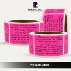 Thank You For Your Ebay Purchase Stickers Neon Pink 2×3 250 Labels Per Roll