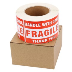 3″ x 5″ Fragile Handle With Care Thank You Labels Adhesive Stickers 500 Per Roll