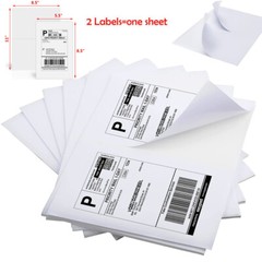 1000 Shipping Labels Half Sheets Blank 8.5″ x 5.5″ Self Adhesive 2 Per Sheet