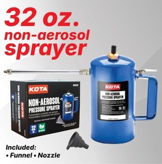 KOTA Non-Aerosol Pressure Sprayer, Refillable Bottle, 32oz Color: Red & Blue