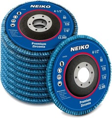 11118A 10 Pack Zirconia Flap Discs 4-1/2 for Angle Grinder, 80 Grit Flapper Whee