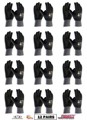 PIP 34-846 ATG MaxiFlex Micro Foam Nitrile Grip WORK GLOVES Dotted Palms 12 PR