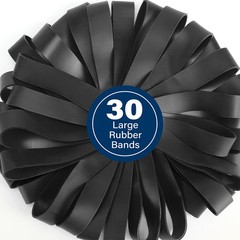 Large Rubber Bands Heavy Duty 30PCS Size #107 Elastic Long Rubber Bands Black