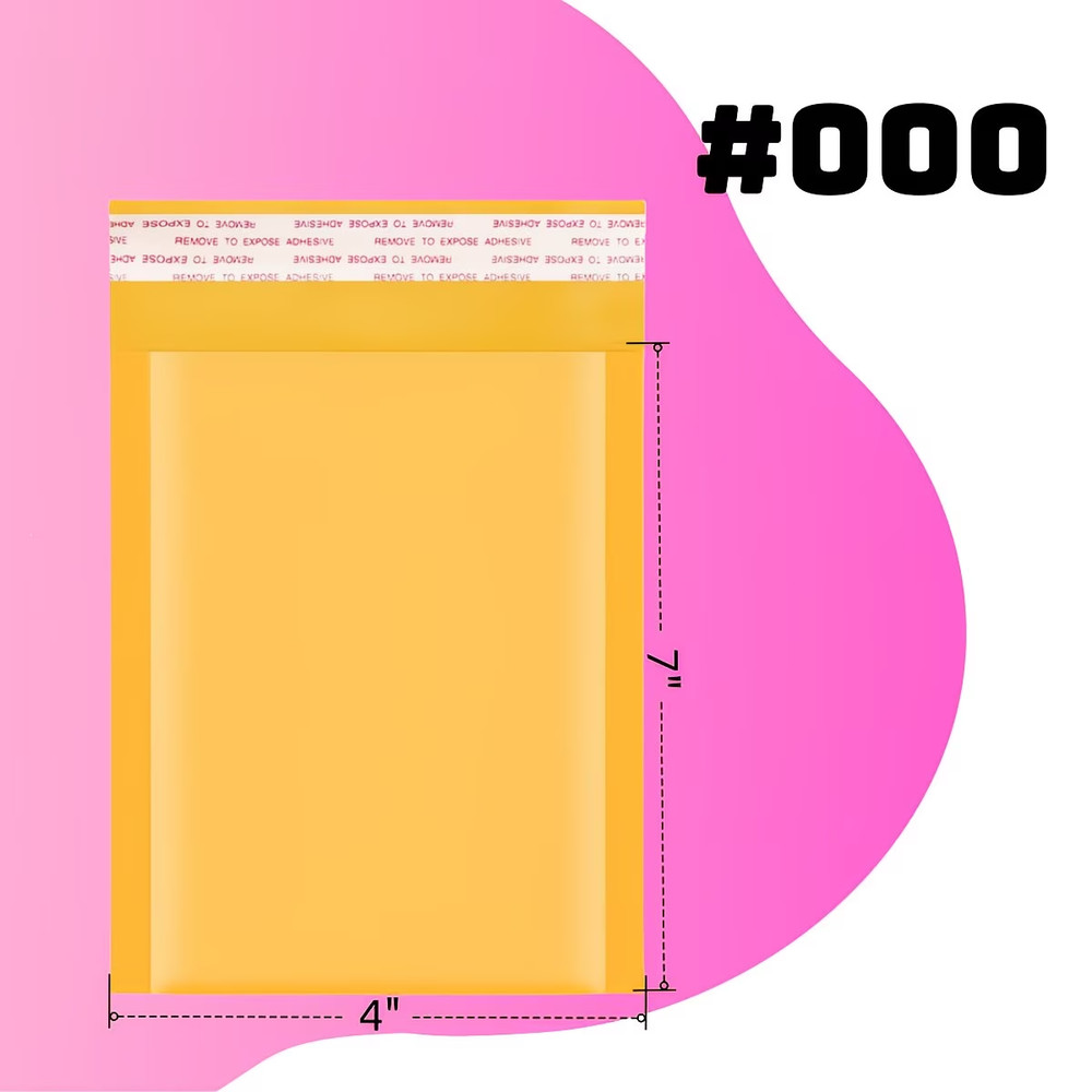 1Pc 4×7″ Self Seal Kraft Bubble Mailers Padded Envelopes Yellow Shipping Bags