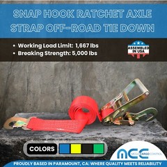 USA 2″ x 8′ Off-Road Ratchet Tie Down Strap Snap Hook Car Auto Hauler Tow Truck