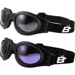2 Pairs of Birdz Eyewear Parrot Black Padded Goggles Smoke & Purple Lenses