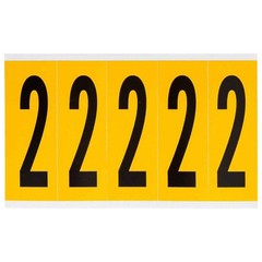 BRADY 1560-2 Number Label,2,5in.Hx1-3/4in.W,Vinyl 32MF05