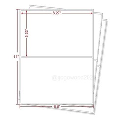 1000 Shipping Labels 8.5″x5.5″ Rounded Corner Self Adhesive 2 Per Sheet Blank US