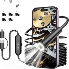 Endoscope Camera with Light, 1920P HD Borescope Camera with 8 LED Lights 16.4ft
