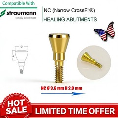 NC Titanium Healing Abutment & Closure Cap Fit Straumann ITI BLT Narrow CrossFit