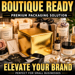 Metallic Gold Designer Boxes 4x4x4 Premium Gift Packaging for Small Business