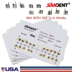 10 Packs Dental Orthodontic Metal Brackets Braces Mini Roth.022 Hooks 345