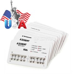 AZDENT Orthodontic Dental Brackets Roth MBT.022/.018 Hooks/Niti Round Arch Wire