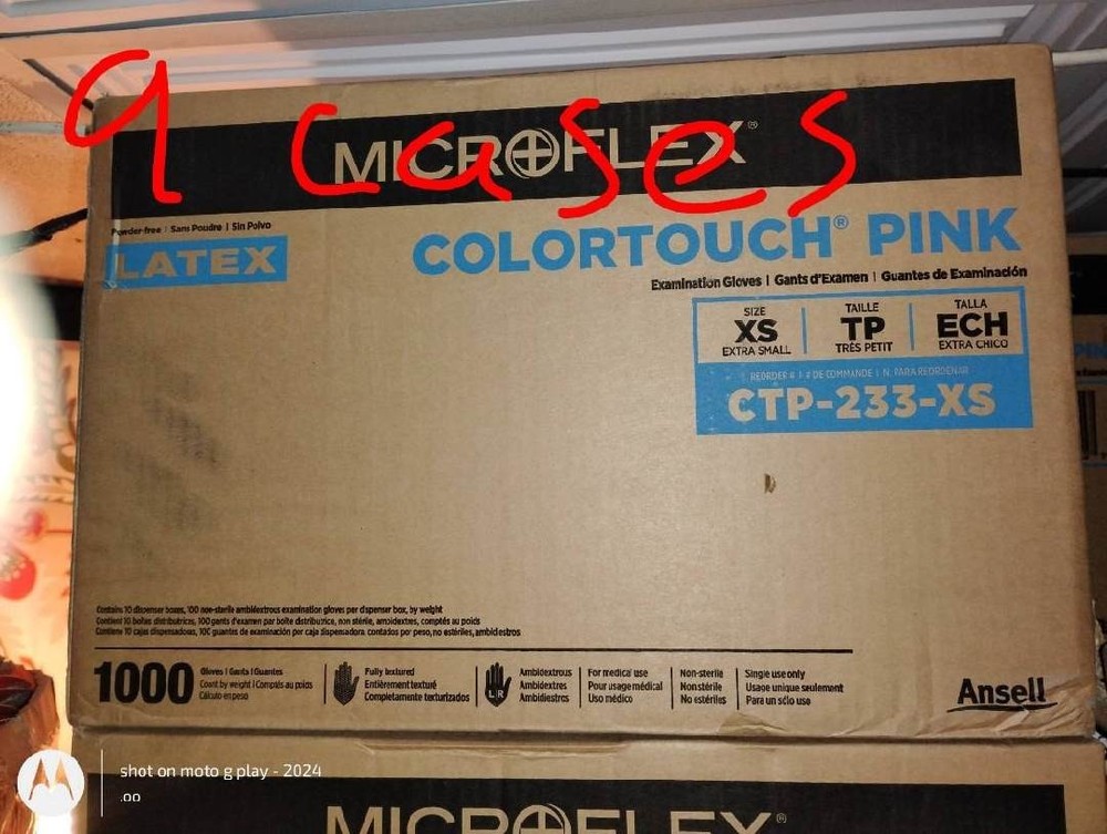 Microflex ColorTouch Pink Latex Exam Gloves Size XS Case of 1000 10 Boxes PPE…