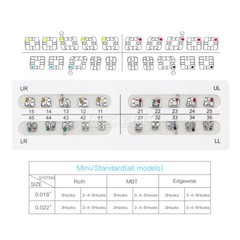10X AZDENT Dental Orthodontic Bracket Mini/Standard MBT/Roth 022/018 Hooks 3 4 5