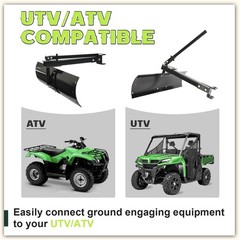 40″ Steel Adjustable Behind Box Scraper For Lawn Garden Tractors