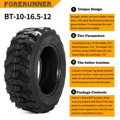 10×16.5 Skid Steer Tire 12PR Heavy Duty 10-16.5 Industrial Tire for Bobcat