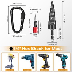 6-in-1 1/4″ to 7/8″ Sizes HVAC Swage Repairing Tool with 1/4″ Hex Bit Holder