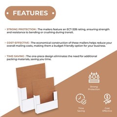 White Easy-Fold Mailers 9 5/8 x 6 5/8 x 2 1/2″ ECT-32B 50/Case