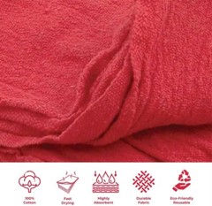 2500 Pieces Red Shop Towels Large 15×14 Cleaning Rags, Fast Free Shipping