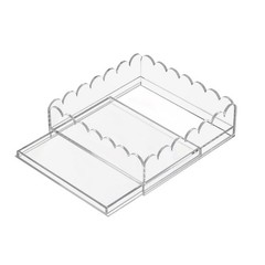 Clear Acrylic Tray for Insert Needlepoint Rectangle Scalloped Acrylic Tray NEW
