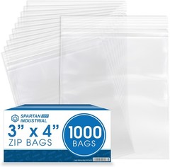 Spartan Industrial – 3” X 4” (1000 Count) 2 Mil Clear Reclosable Zip