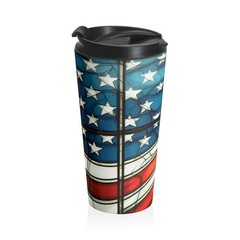 American Flag Travel Mug | Patriotic Stars and Stripes Stainless Steel
