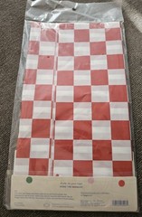 Vintage Design Red White Checkered Print Table Cover Spritz Tablecloth RARE!❤️🤍
