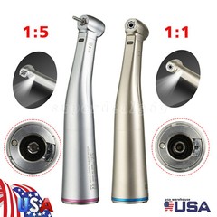 Dental 1:5 1:1 Electric Fiber Optic LED Contra Angle Handpiece Fit NSK Kavo to
