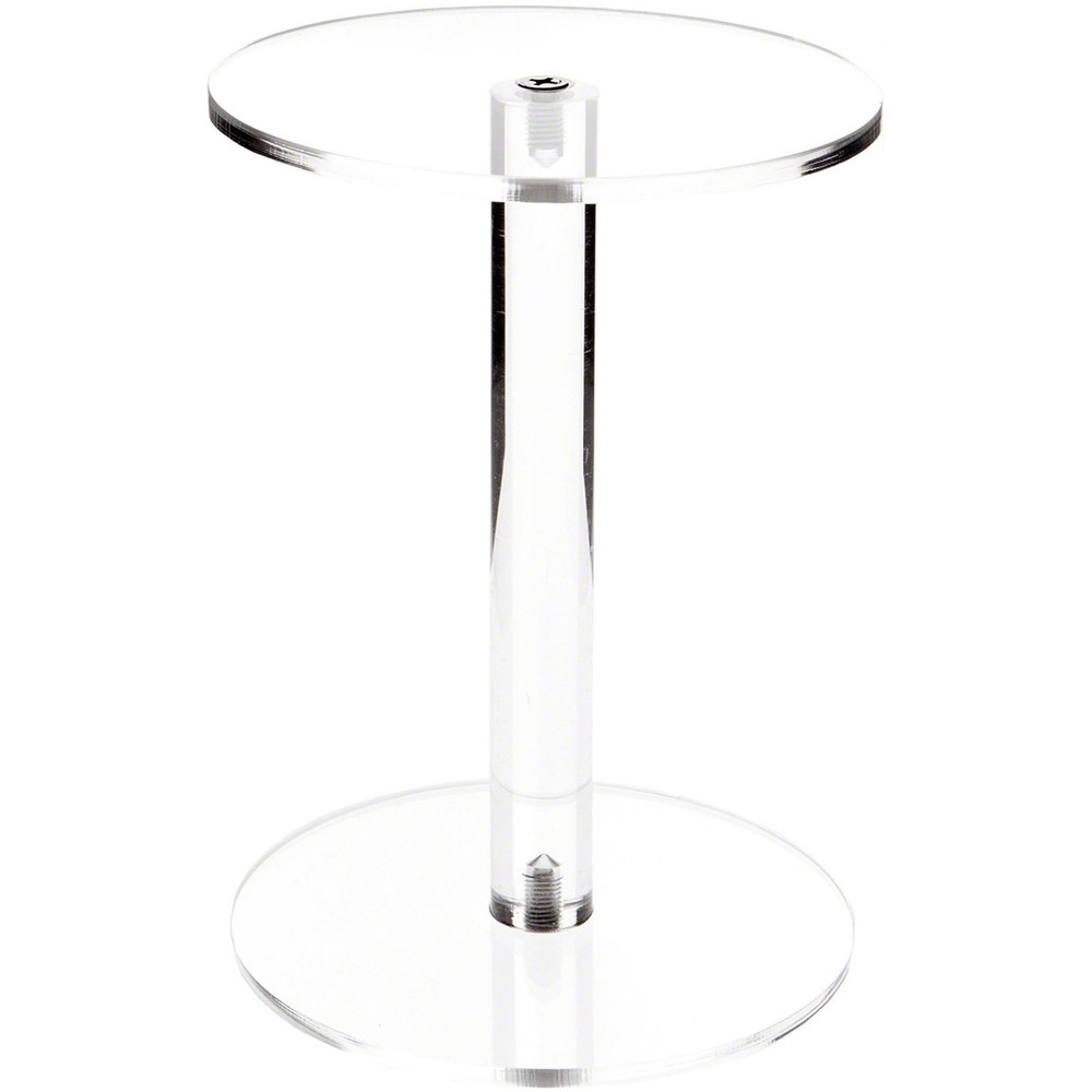 Plymor Clear Acrylic Round Barbell Pedestal Display Riser, 8″ H x 6″ D