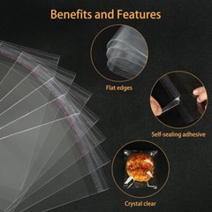Clear Resealable Recloseable Self Seal Adhesive Cello Lip Tape Poly Plastic bags