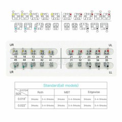 AZDENT Dental Orthodontics Brackets Braces Metal Standard MBT Roth 022 Hooks 345