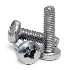 M5 Stainless Steel Phillips Pan Head Machine Screws, Cross Recessed DIN 7985A
