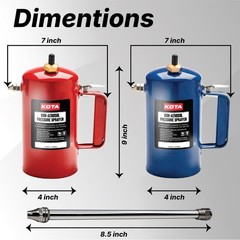 KOTA Non-Aerosol Pressure Sprayer, Refillable Bottle, 32oz Color: Red & Blue