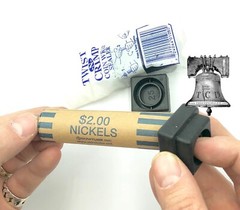 TWIST N CRIMP Penny Nickel Dime Quarter Wrapper Crimper Sealer 1-25c Wrappers